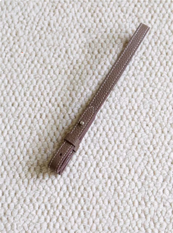 Sarah Express Genuine Leather Bag Strap Replacement – Adjustable Spaghetti Shoulder Strap with Gold & Silver Stud Detail Elephant gray with silver