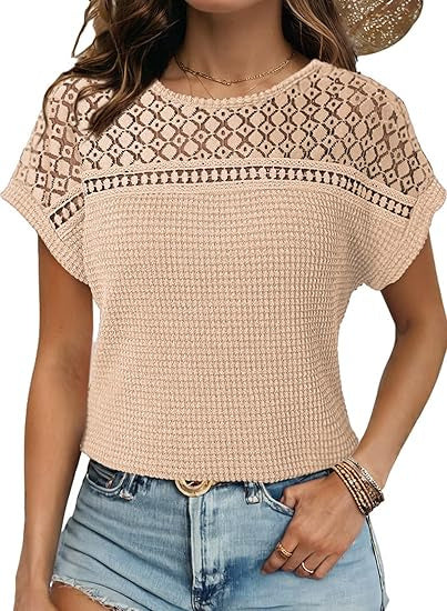 Sarah Express Hollow Cutout Breathable Short Sleeve T-Shirt Raglan Sleeve