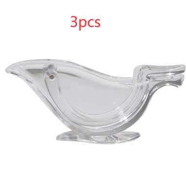 Sarah Express Bird Shape Lemon Juicer - Premium Acrylic Manual Citrus Squeezer Kitchen Gadget 12X2.8X5.2cm 3PCS