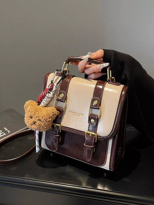 Sarah Express Women's Vintage Buckle Mini Backpack - PU Leather Small Backpack Purse