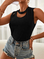 Sarah Express Women's Cutout Sleeveless Tank Top