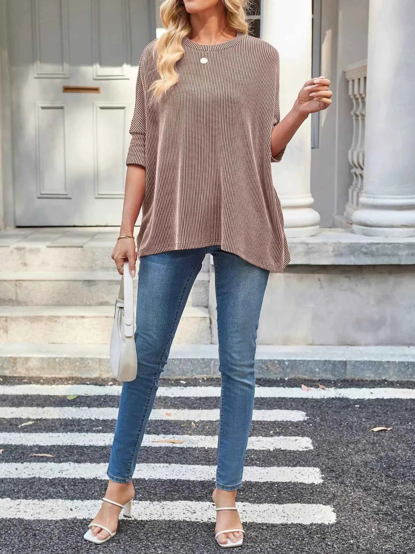 Sarah Express Women's Relaxed Fit Half Sleeve T-Shirt - Casual Oversized Tee