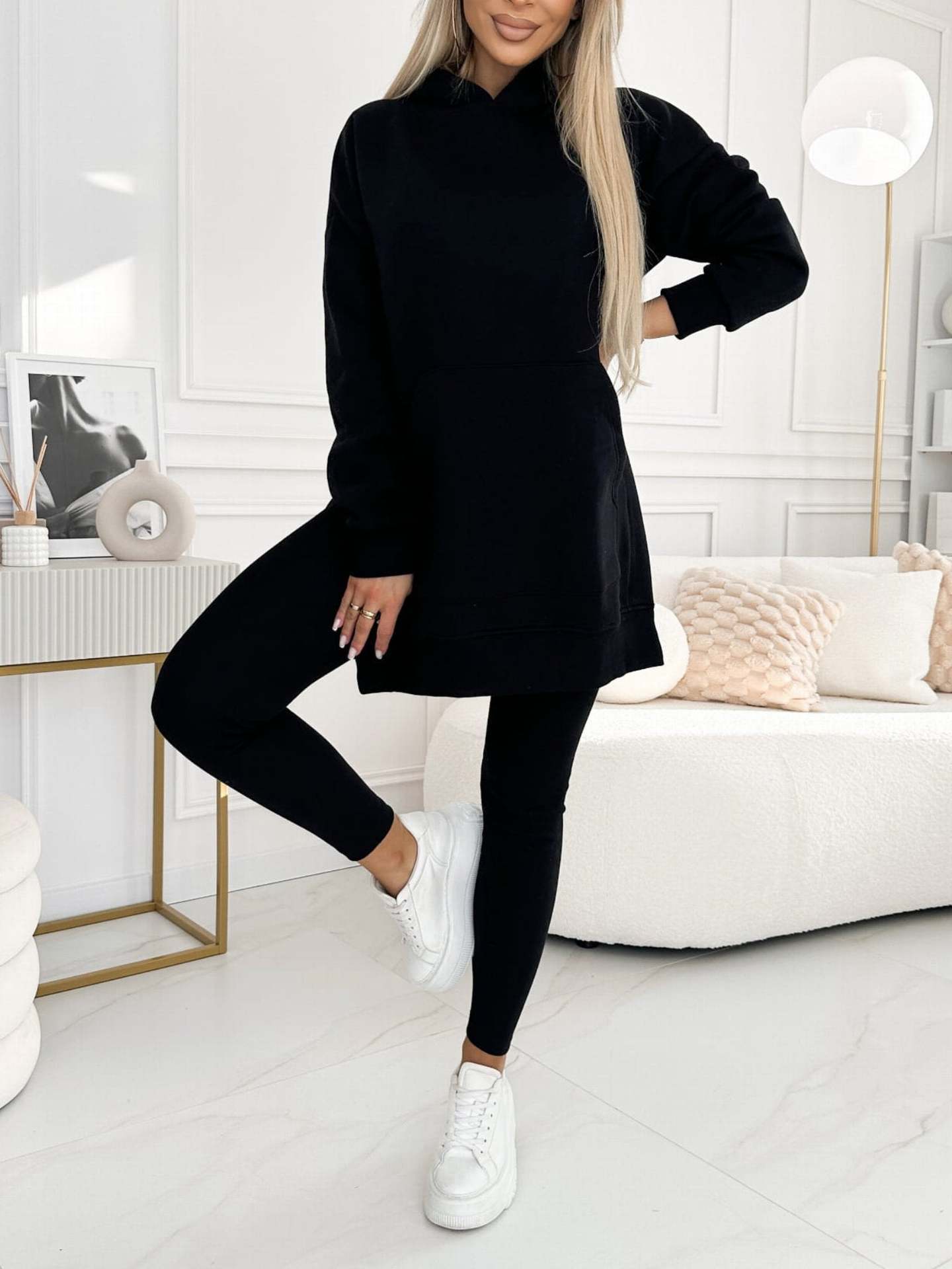 Sarah Express Women's Hooded Sweatshirt and Thickened Leggings Two-Piece Athleisure Set