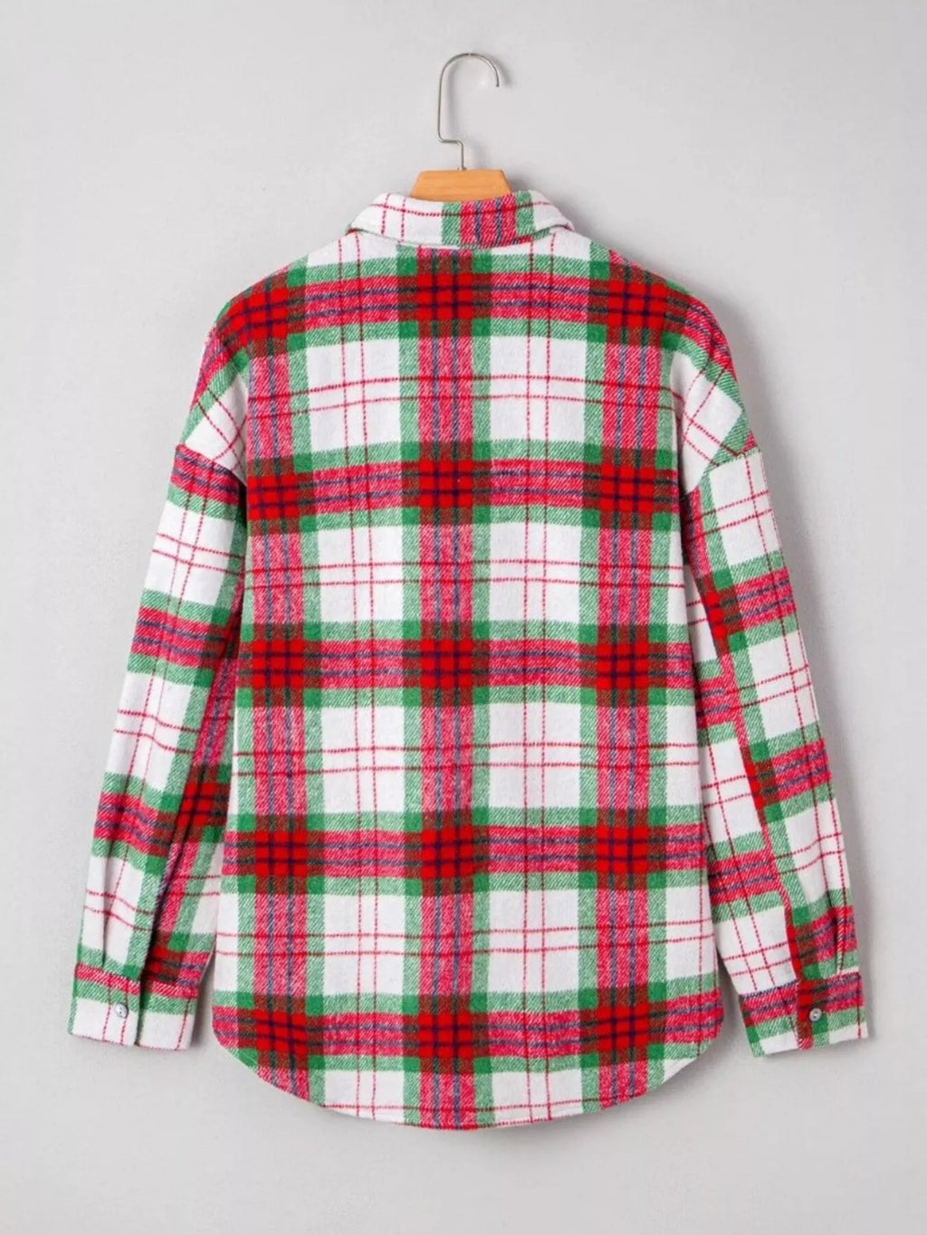 Sarah Express Women's Plaid Button-Down Long Sleeve Shacket