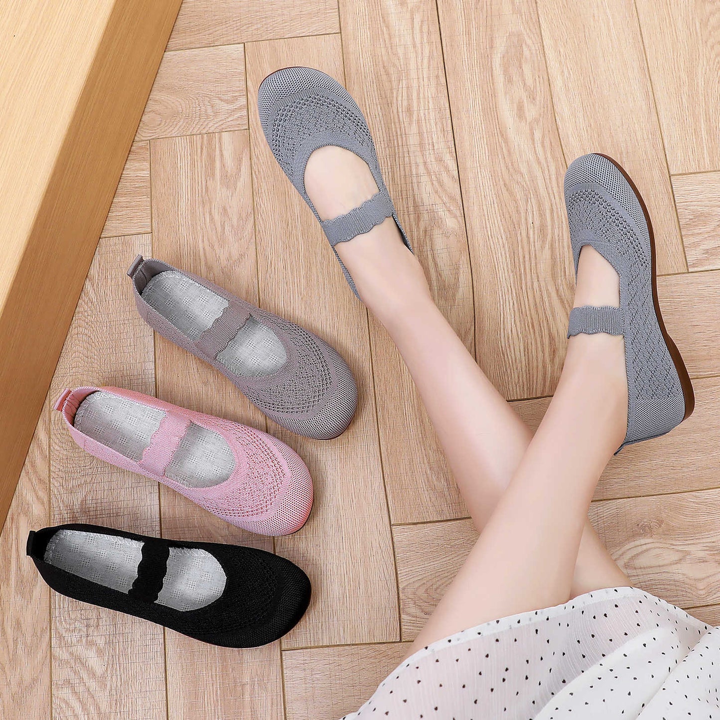 Sarah Express Breathable Slip-On Soft-Soled Non-Slip Casual Flat Shoes