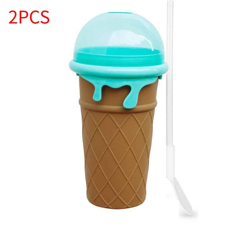 Sarah Express Quick-Freeze Slushy Maker Cup - 500ml Homemade Smoothie & Slush Ice Cream Maker Coffee2PCS 500ml