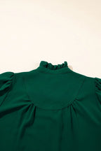 Sarah Express Women's Puff Sleeve Frilled Trim Elegant Blouse