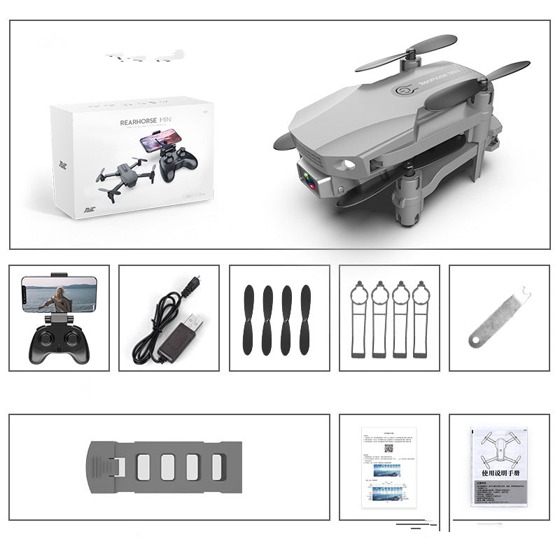 Sarah Express 4K HD Foldable Drone with Camera - Mini RC Quadcopter for Aerial Photography Grey 4K dual camera