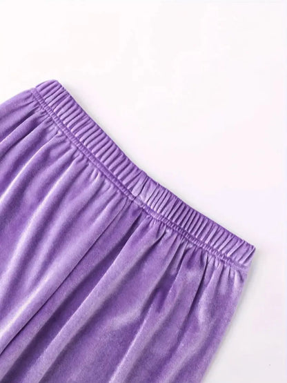 Sarah Express Women's Velvet Hoodie and Pants Set Plus Size