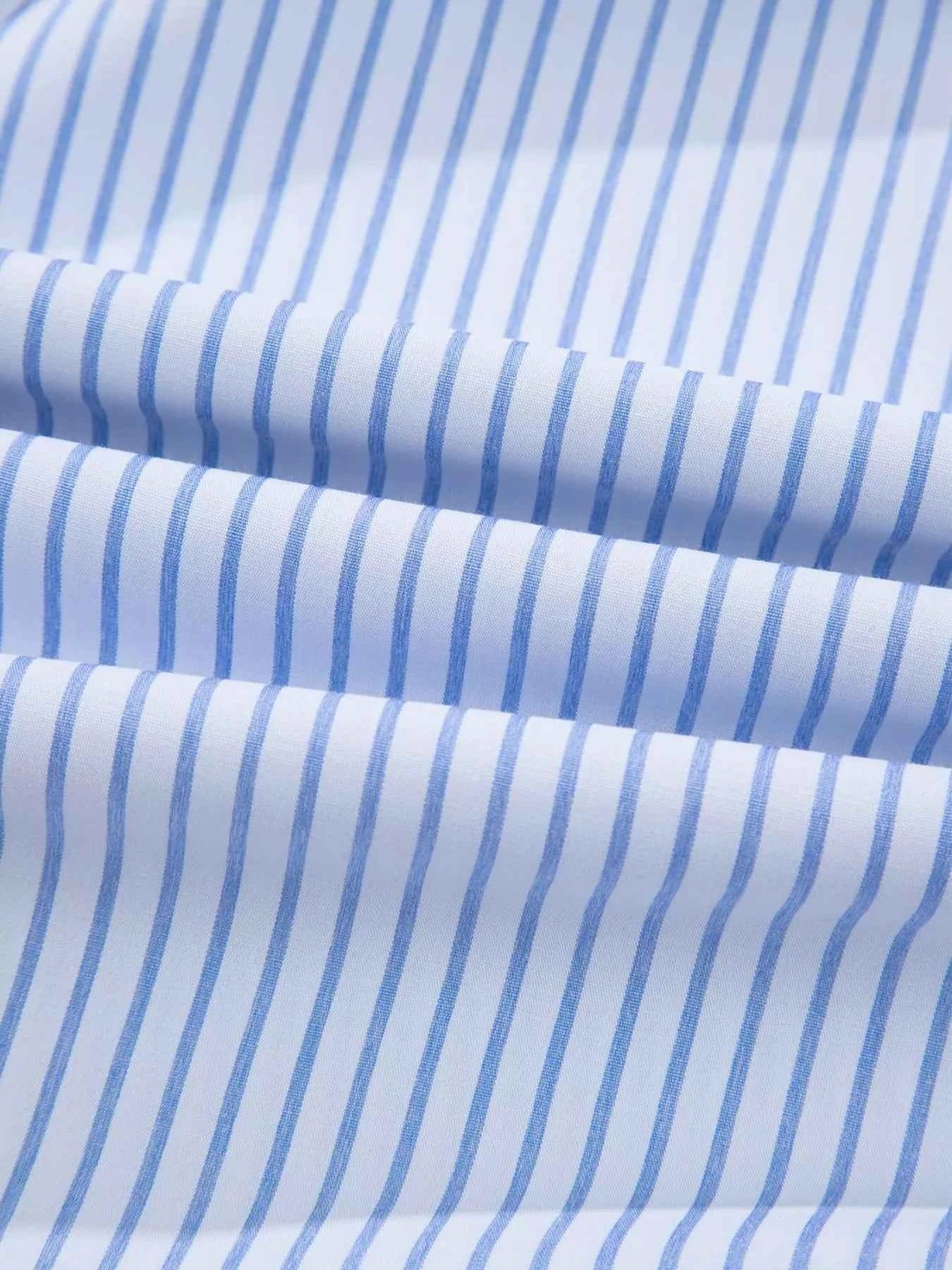 Sarah Express Women's Stripe Floral Embroidered Tunic Blouse - Billowy Sleeve Baggy Shirt