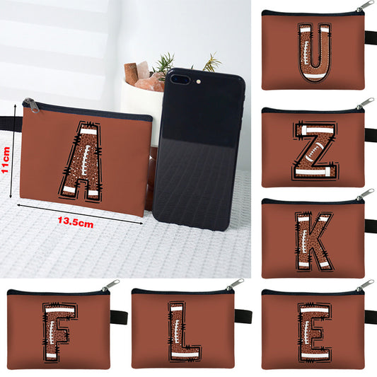 Sarah Express Baseball Letter Coin Purse - Unisex Sports Themed Wallet with Zipper Closure