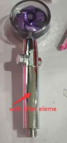 Sarah Express Turbo Propeller Shower Head - 360° High Pressure Water Saving Rainfall Showerhead Purple1 with filter eleme