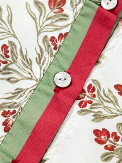 Sarah Express Women's Floral Print Long Sleeve Flared Dress with Frilled Neck - Vintage Inspired Midi Dress