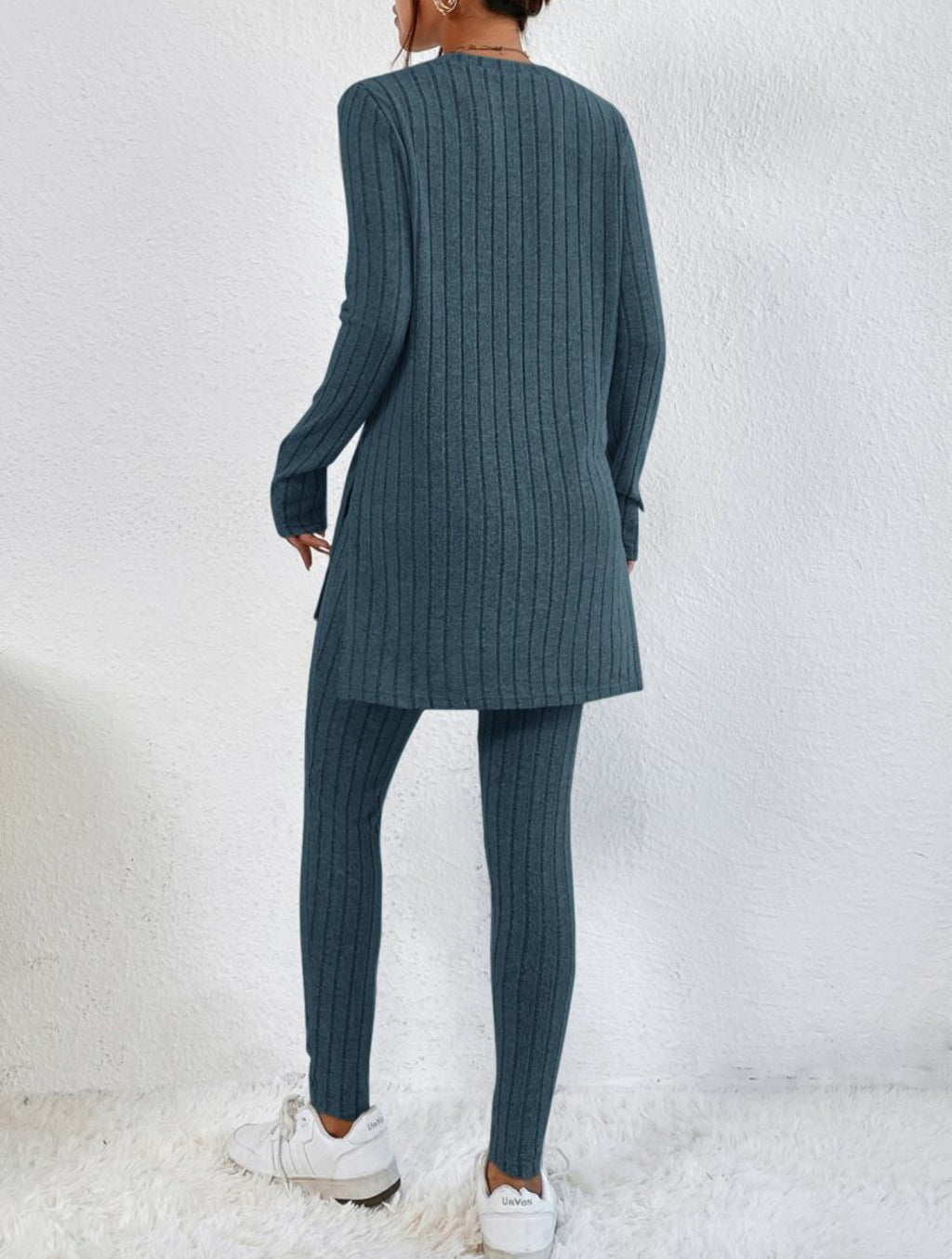 Sarah Express Women's Casual Cotton Two-Piece Matching Set Long Sleeve Top & Trousers