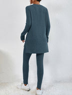 Sarah Express Women's Casual Cotton Two-Piece Matching Set Long Sleeve Top & Trousers