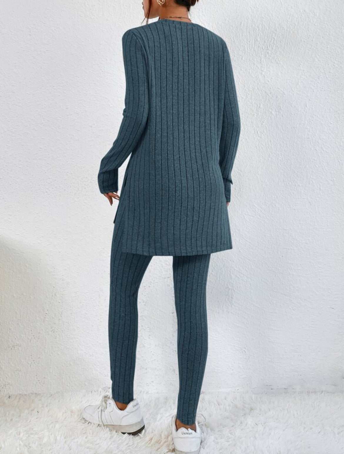 Sarah Express Women's Casual Cotton Two-Piece Matching Set Long Sleeve Top & Trousers