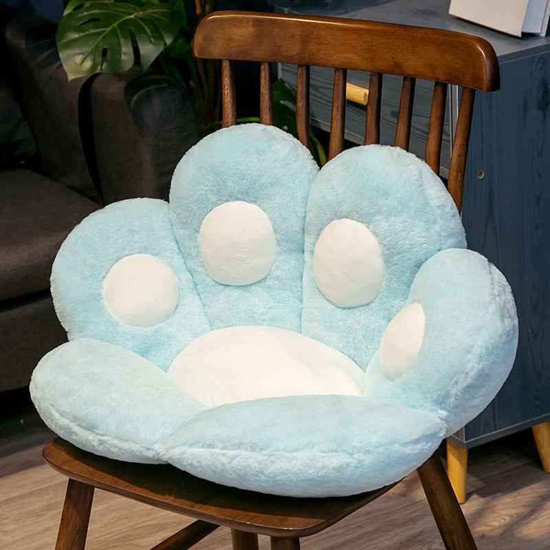 Sarah Express Plush Paw Cushion Floor Seat - Soft Filled Comfort Chair Pillow Blue