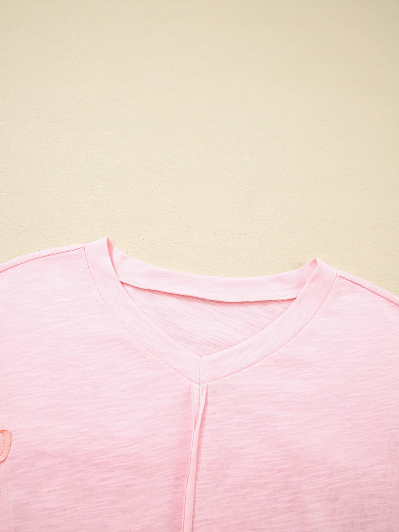 Sarah Express Women's Flower Patched Exposed Seam Oversized T Shirt