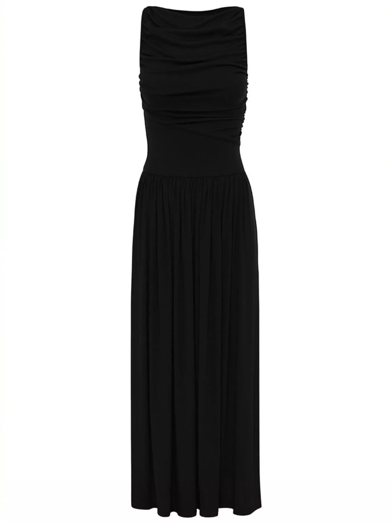 Sarah Express Women's Ruched Sleeveless Maxi Dress Plus Size Bodycon Evening Gown