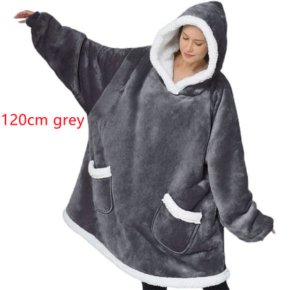 Sarah Express Oversized Wearable Blanket Hoodie with Pockets - Ultra Plush TV Blanket for Women & Men 120cm grey One Size