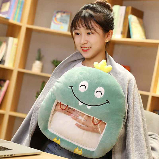 Sarah Express Multifunctional Hand Warmer Pillow with Phone Pocket & Blanket - Plush Winter Comfort Cushion