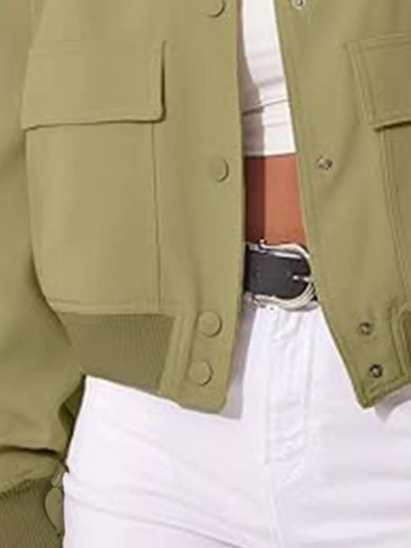 Sarah Express Women's Snap Down Long Sleeve Jacket Plus Size