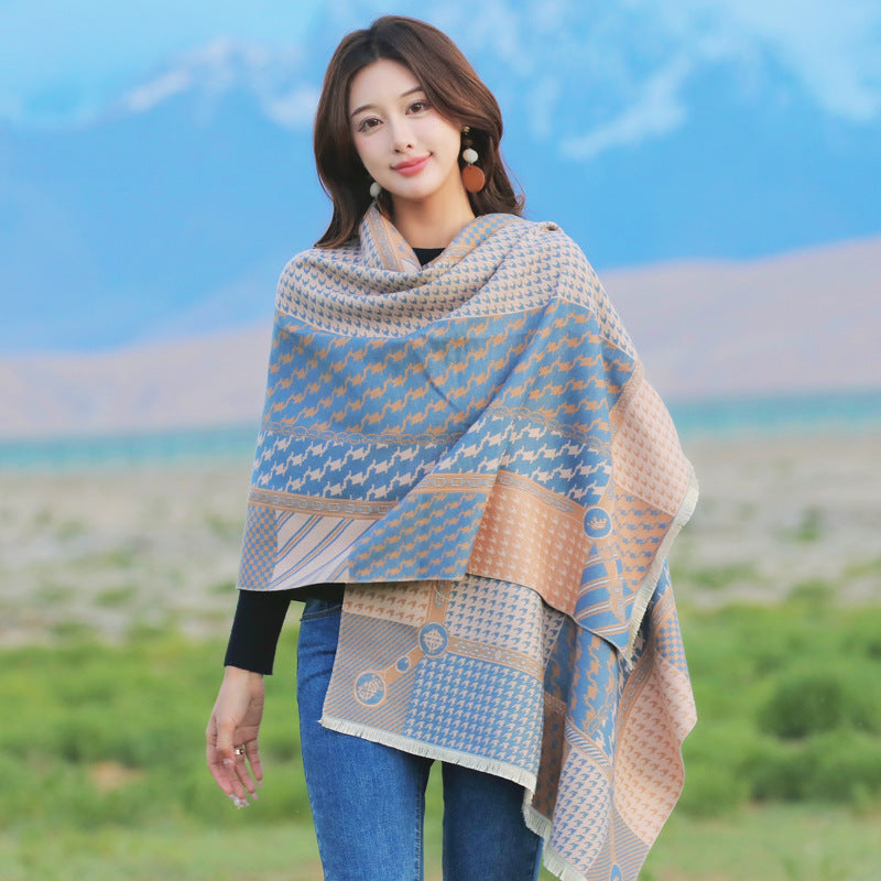 Sarah Express Geometric Ethnic Print Scarf Soft Cashmere-Feel Warm