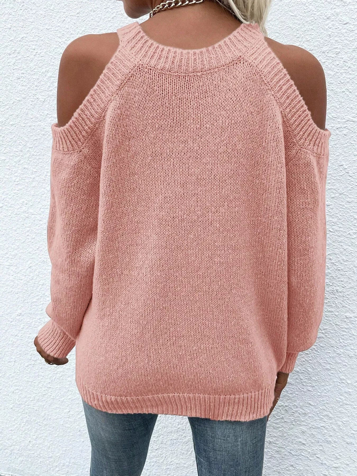 Sarah Express Women's Cold Shoulder Knit Sweater