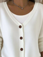 Sarah Express Women's V-Neck Button-Down Knit Cardigan Plus Size