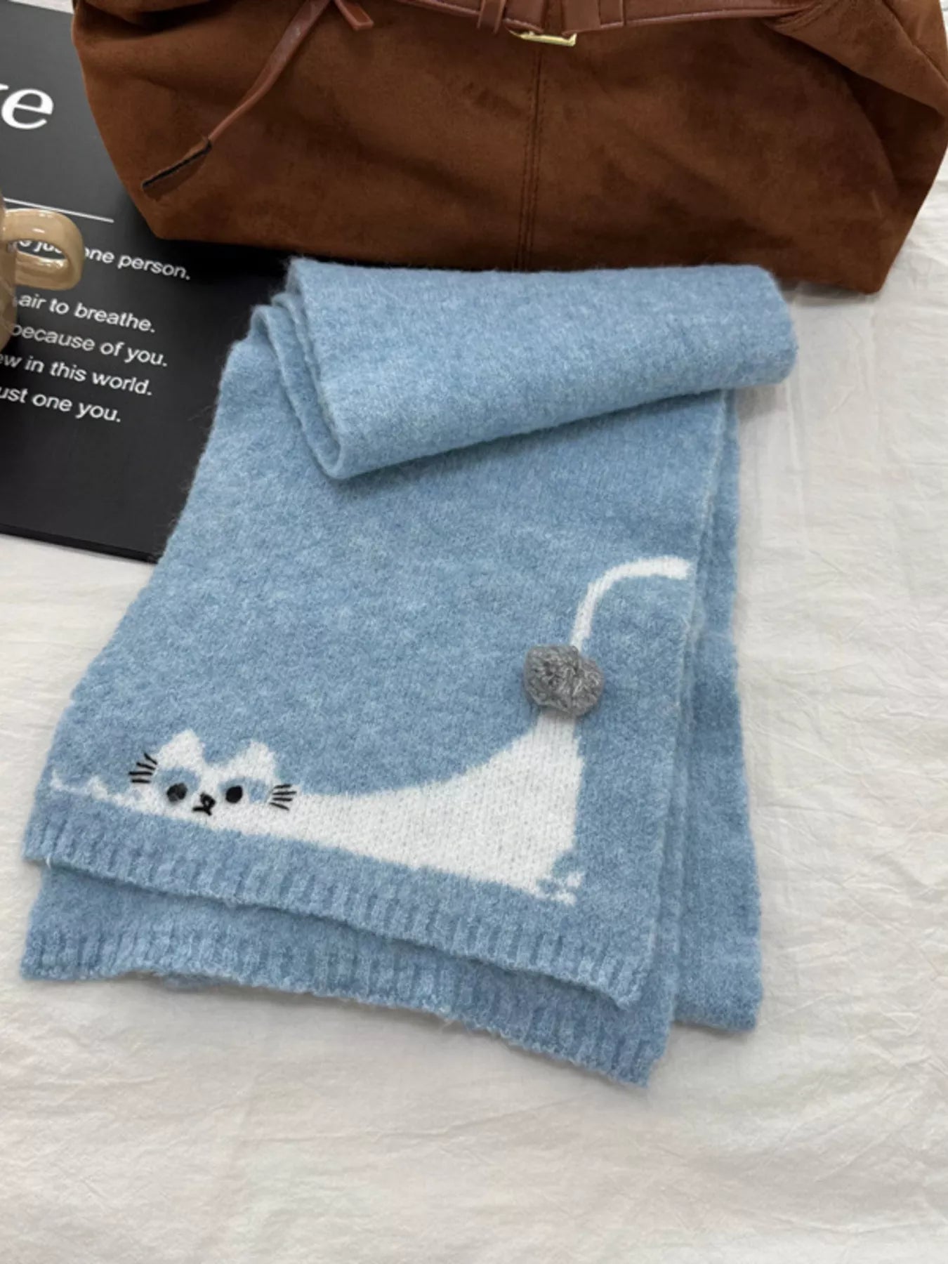 Sarah Express Women's Cute Cat Knitted Scarf