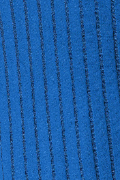 Sarah Express Women's Ribbed Round Neck Slit Knit Top