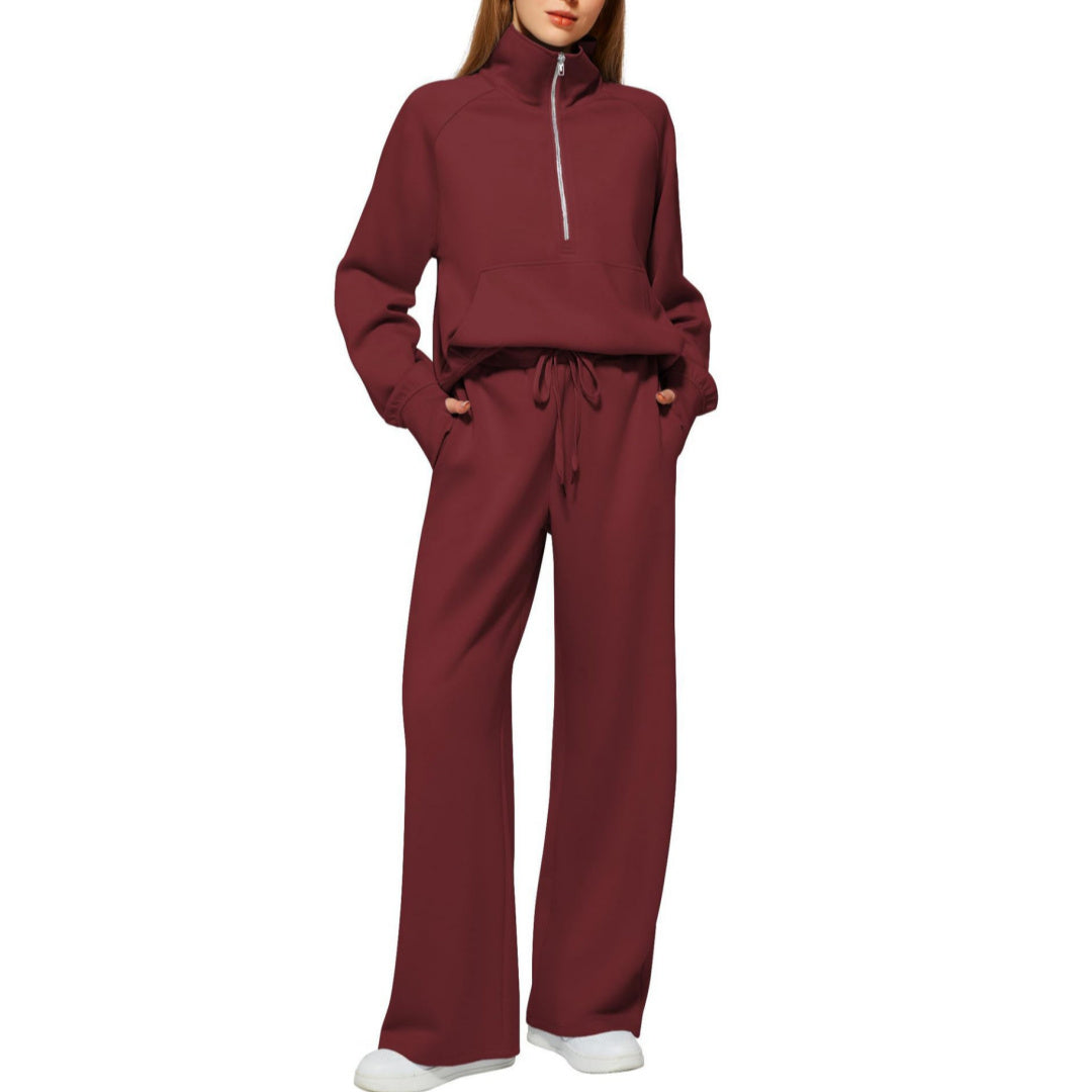 Sarah Express Women's Long Sleeve Sweater and Trousers Two-Piece Casual Lounge Set