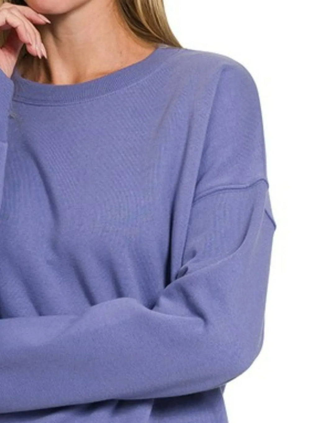 Sarah Express Women’s Plus Size Oversized Fleece Drop Shoulder Sweatshirt