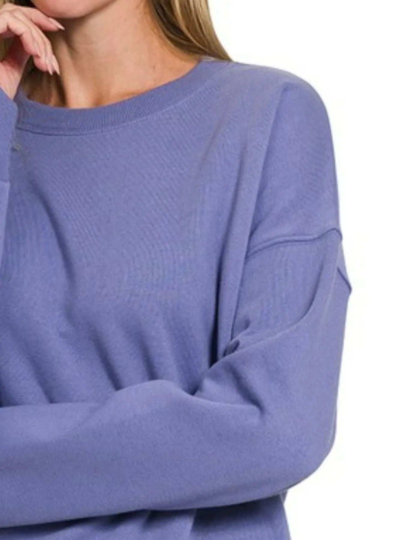 Sarah Express Women’s Plus Size Oversized Fleece Drop Shoulder Sweatshirt