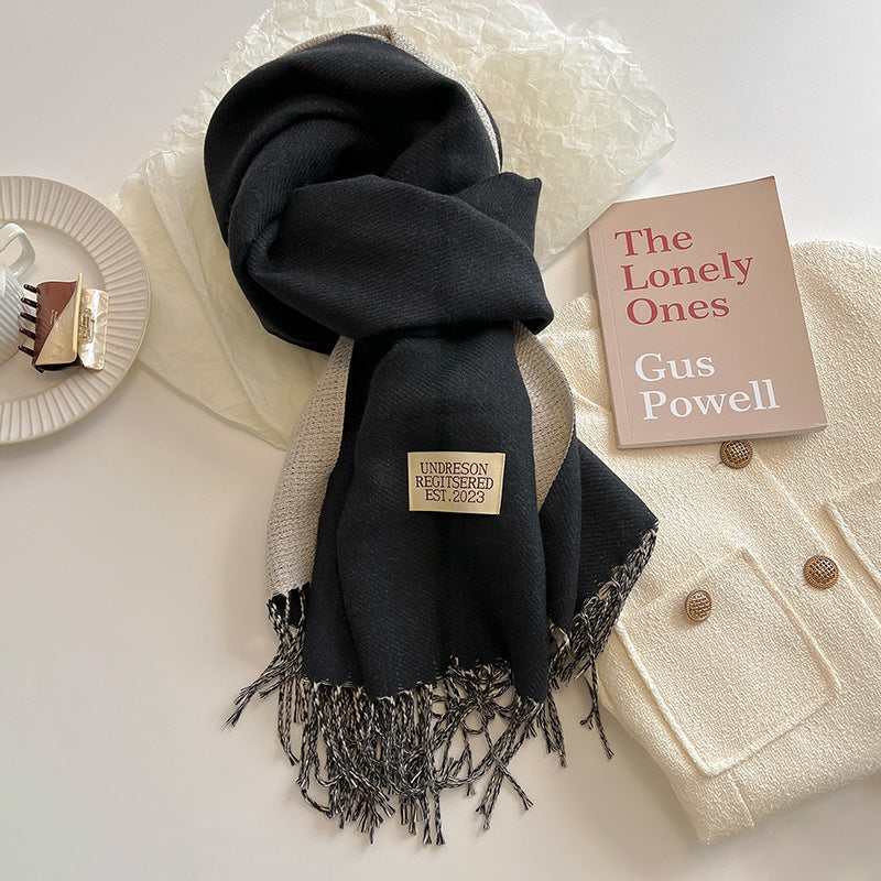 Sarah Express Women's Double-Sided Cashmere-Feel Scarf Winter Warm Oversized Wrap Fall Winter Casual