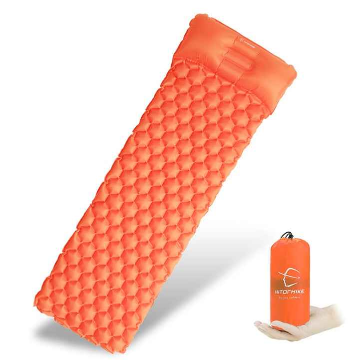 Sarah Express Camping Sleeping Pad Self-Inflating Mattress with Pillow - Ultralight Portable Outdoor Sleeping Mat Orange