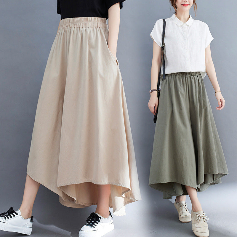 Sarah Express Women's High Waist Wide Leg Cropped Pants Loose Fit Work Casual Trousers with Pockets