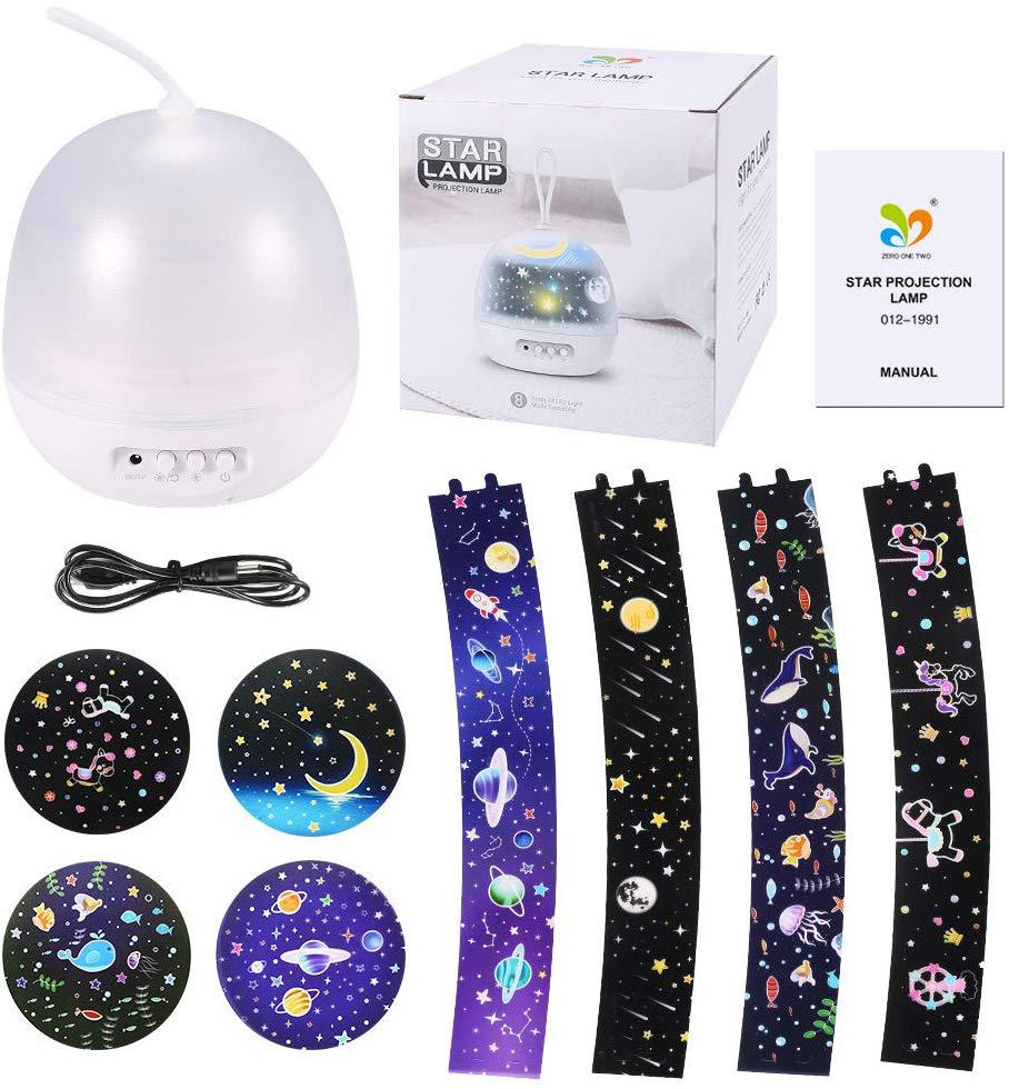 Sarah Express LED Night Light Projector 360° Rotating Star Galaxy Projector 8 Lighting Modes Bedroom Decor