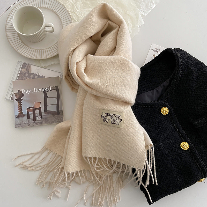 Sarah Express Women's Double-Sided Cashmere-Feel Scarf Winter Warm Oversized Wrap Fall Winter Casual