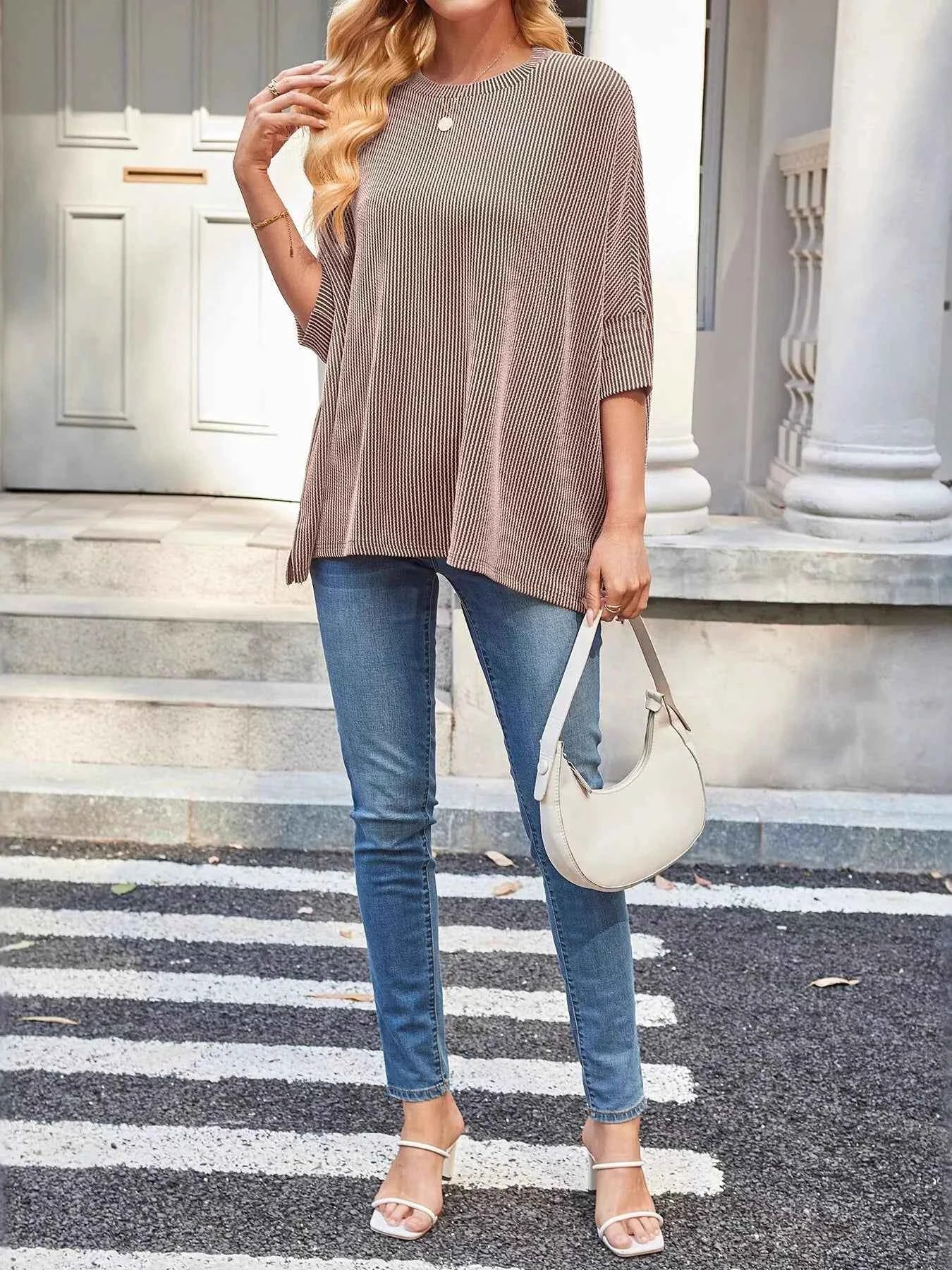 Sarah Express Women's Relaxed Fit Half Sleeve T-Shirt - Casual Oversized Tee