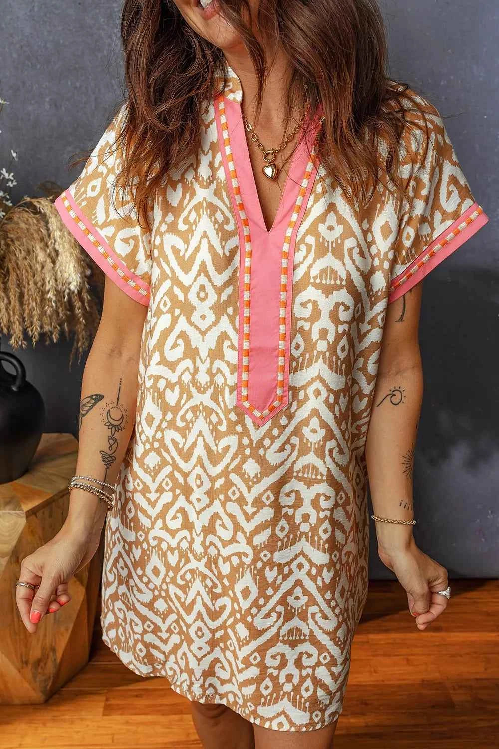 Sarah Express Women's Striped Color Block Mini Dress - Long Sleeve Shift Dress