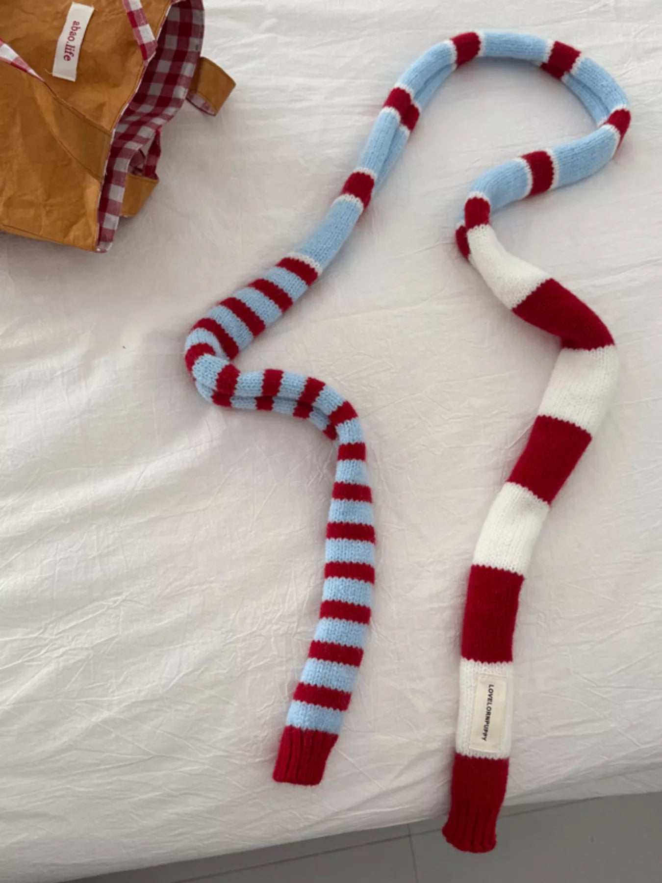 Sarah Express Women's Striped Knitted Warm Scarf - Cozy Winter Accessory