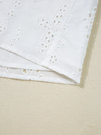 Sarah Express Women's Eyelet Long Sleeve Blouse with Elastic Cuffs