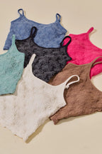 Sarah Express Women’s Two Tone Floral Seamless Tank Top with Lace