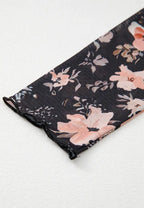 Sarah Express Women's Floral Mock Neck Long Sleeve Blouse