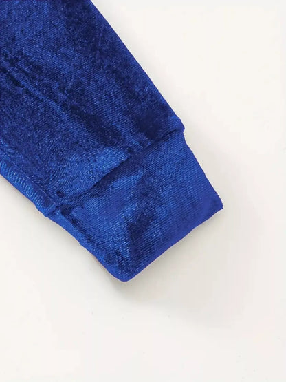 Sarah Express Women's Velvet Hoodie and Pants Set Plus Size