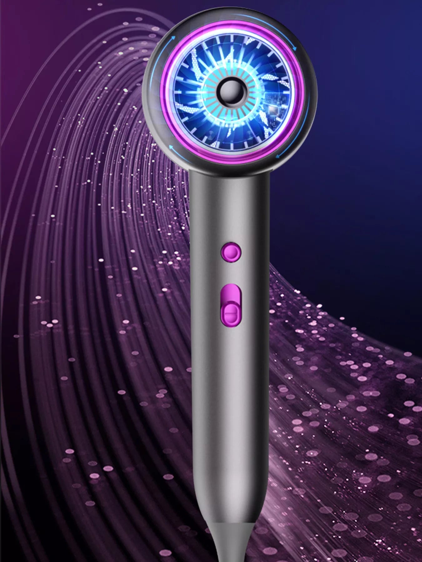 Sarah Express Professional High-Speed Hair Dryer with Constant Temperature Control Dark Gray European plug