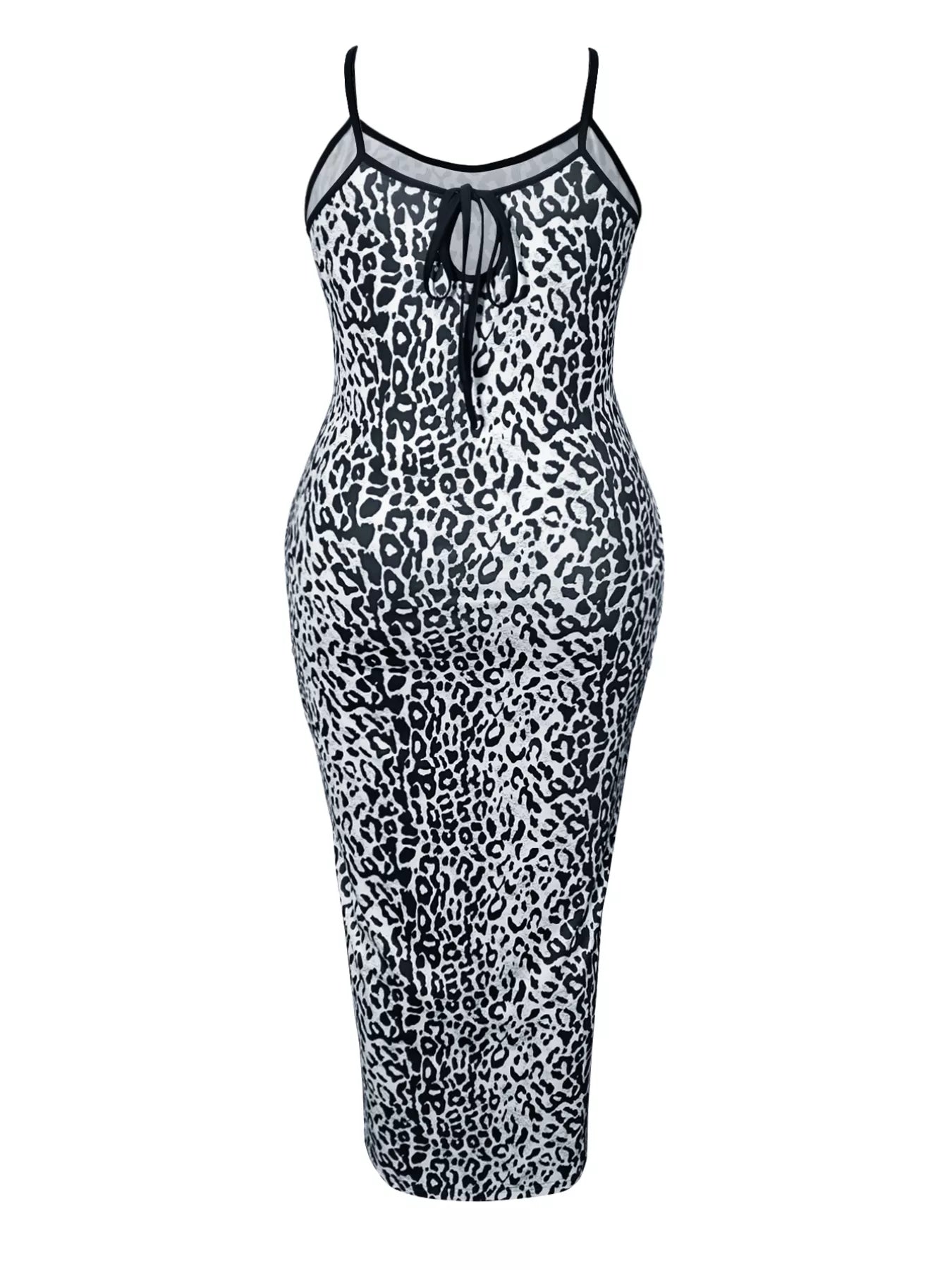 Sarah Express Women's Plus Size Leopard Print Bodycon Maxi Dress Leopard