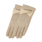 Sarah Express Women's Warm Leather Trimmed Suede Gloves