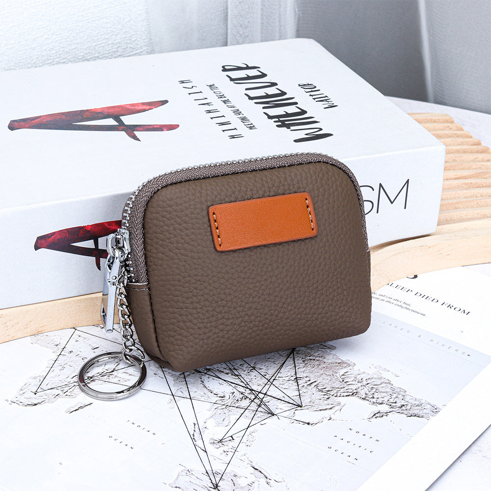 Sarah Express Mini Genuine Leather Wallet for Women – Slim Compact Bifold Card Holder Dark Khaki